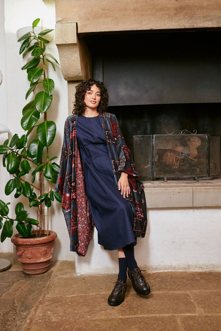 Ginger Jar Grey Velvet Grande Kimono