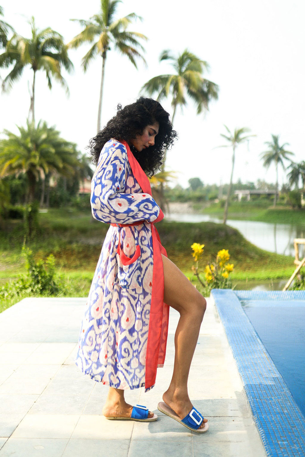 Ikat Cobalt Gown