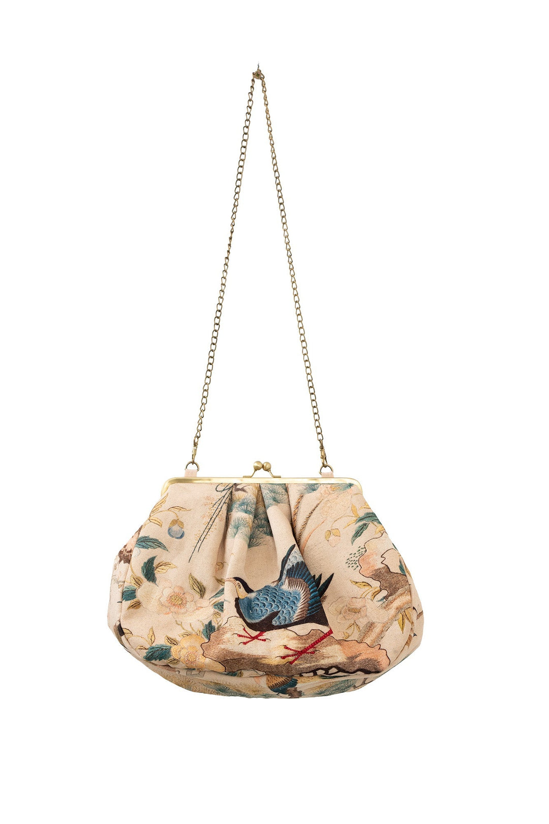 Hummingbird Nude Kiss Lock Clutch Bag
