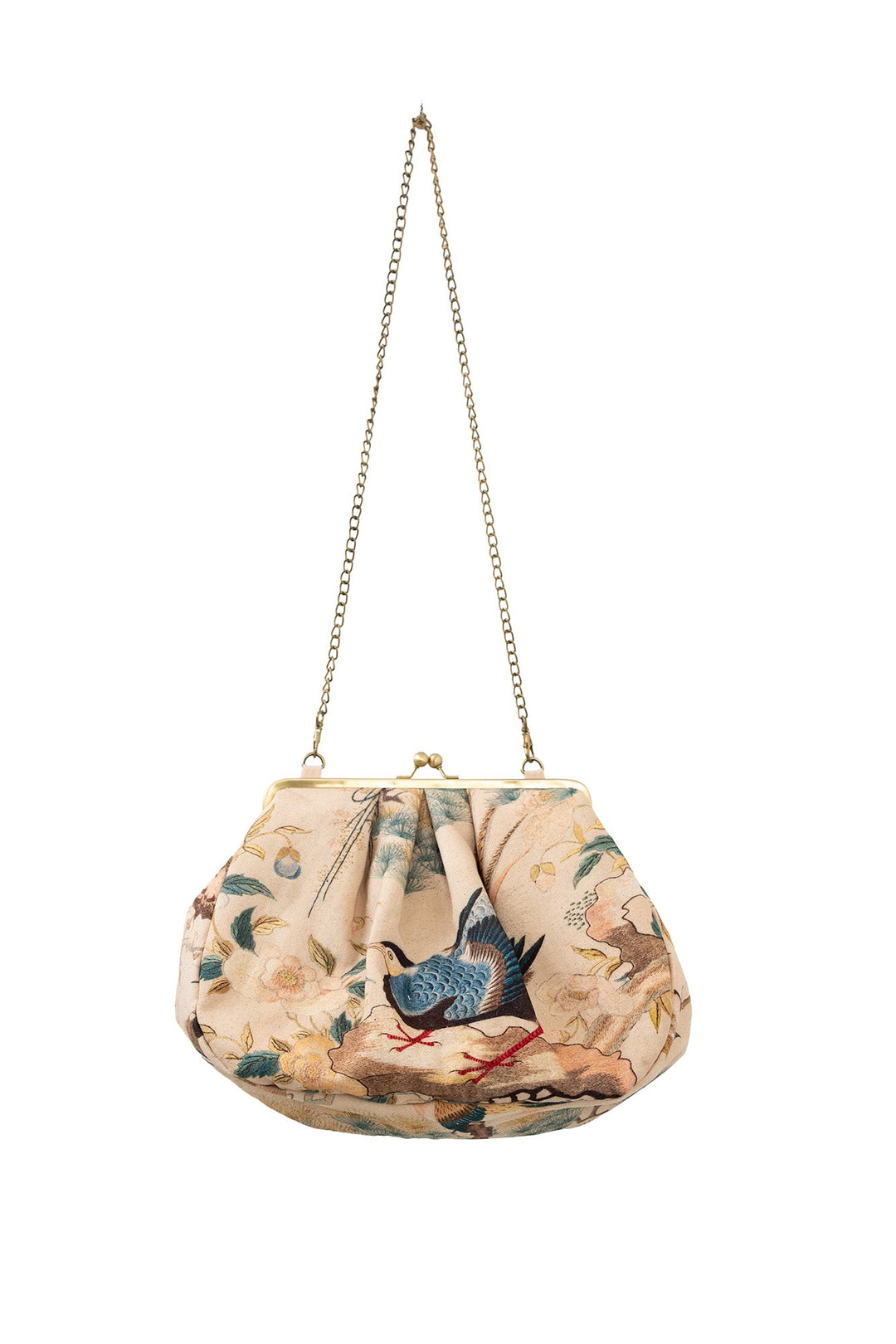 Hummingbird Nude Kiss Lock Clutch Bag