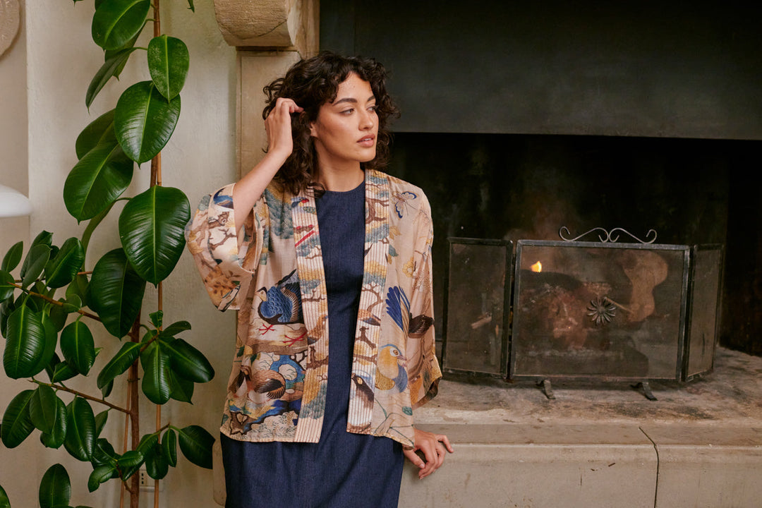 Hummingbird Nude Kimono