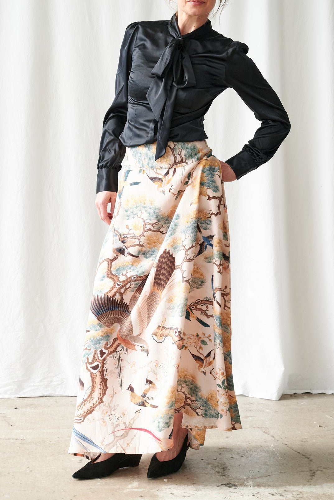 Hummingbird Nude A-line Maxi Skirt