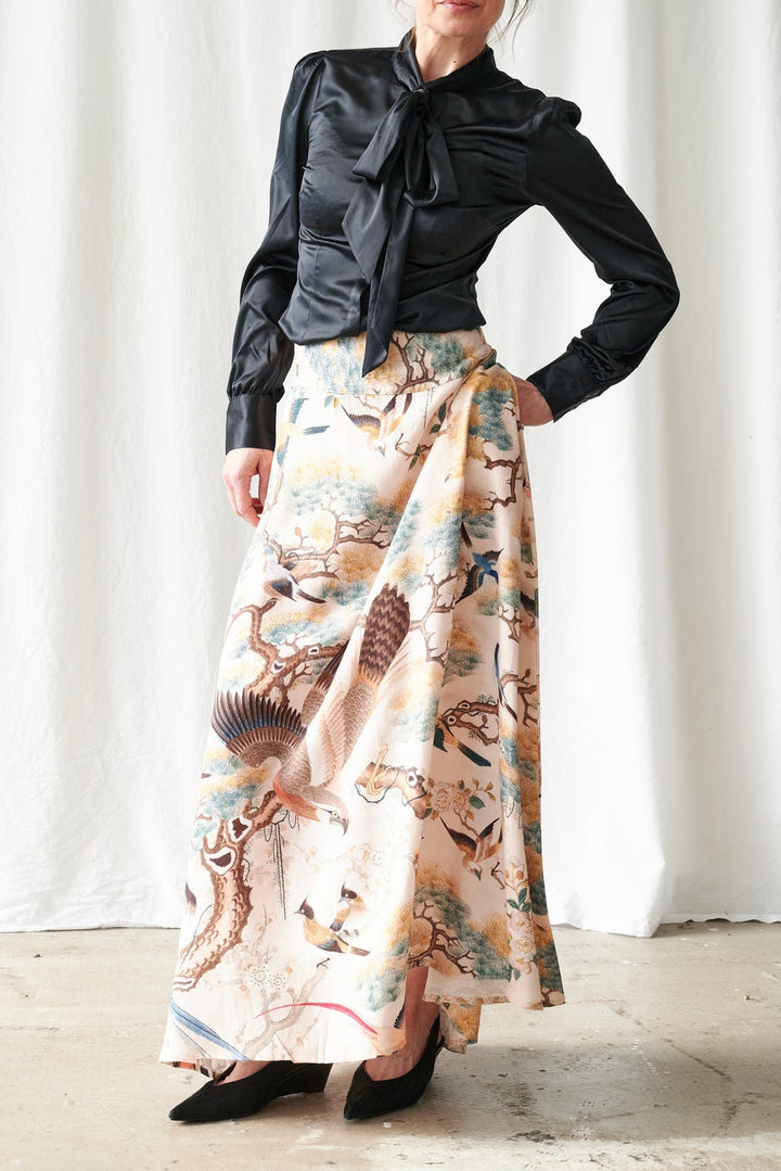 Hummingbird Nude A-line Maxi Skirt