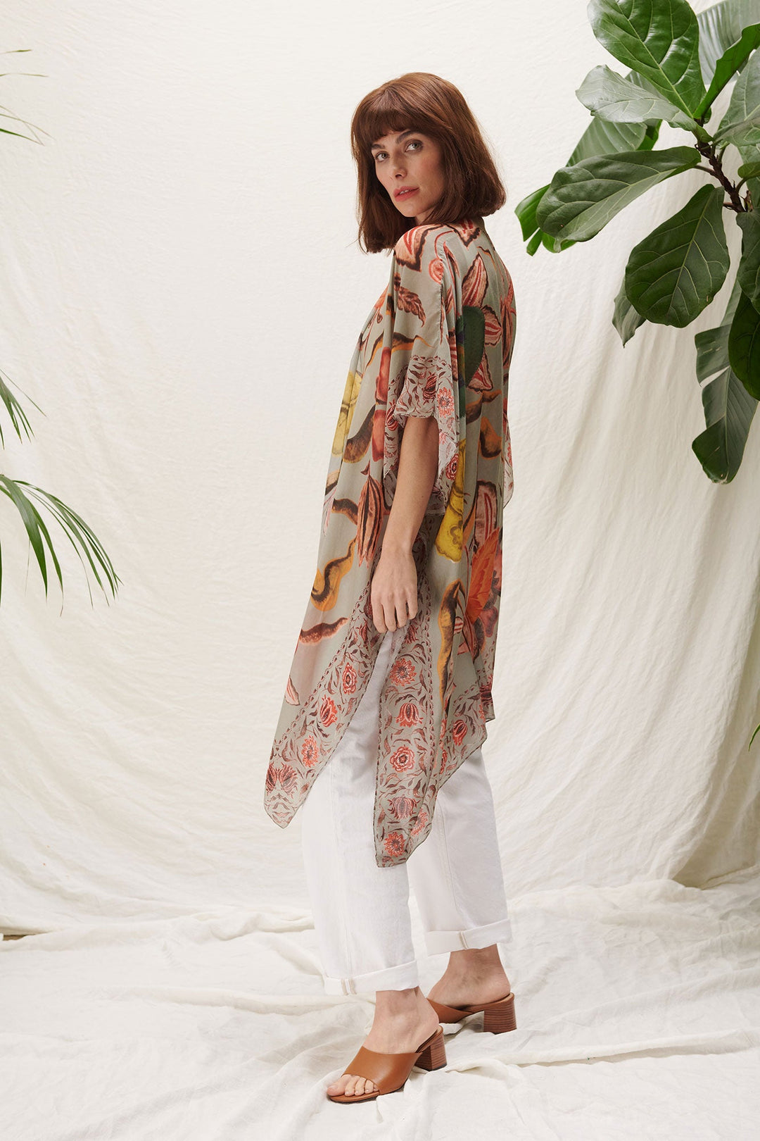 summer cover up with floral boho print by one hundred stars