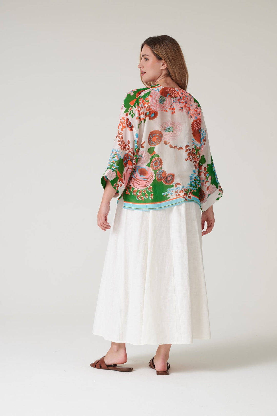 Kitsch Bouquet Green Kimono - One Hundred Stars