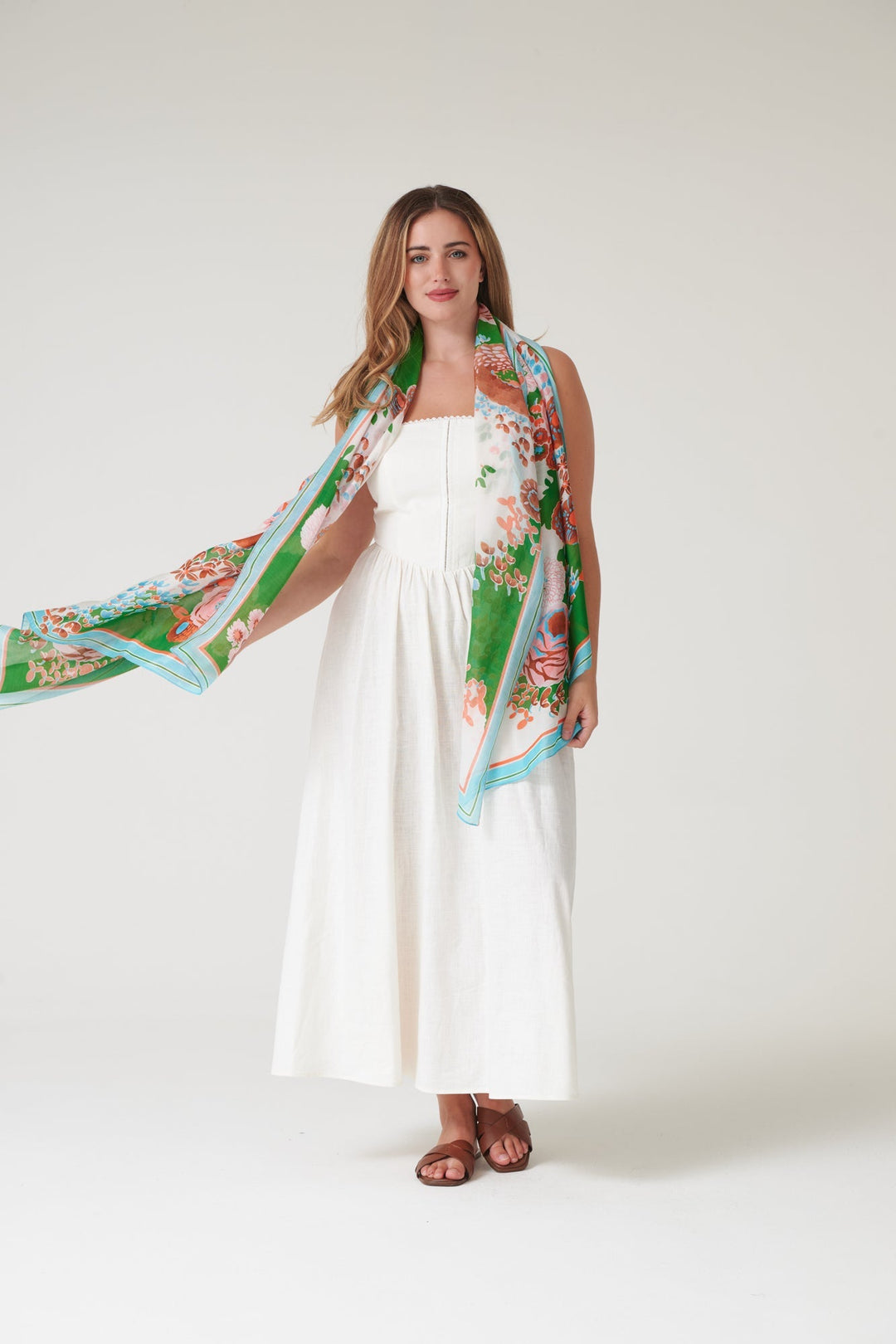 Kitsch Bouquet Green Scarf - One Hundred Stars