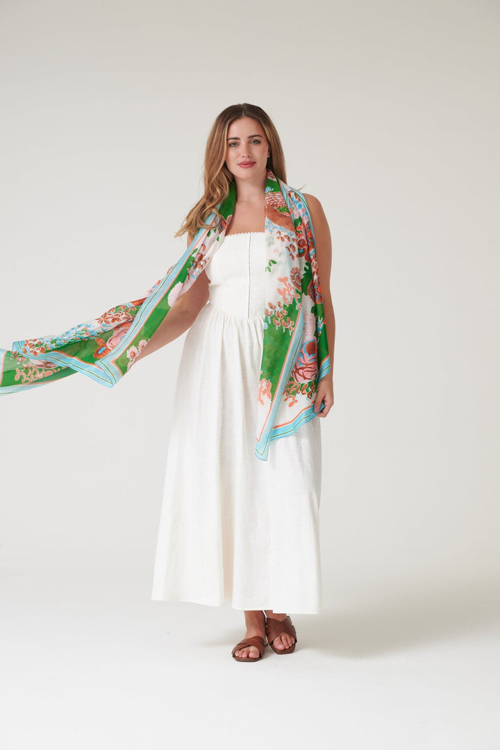 Kitsch Bouquet Green Scarf - One Hundred Stars