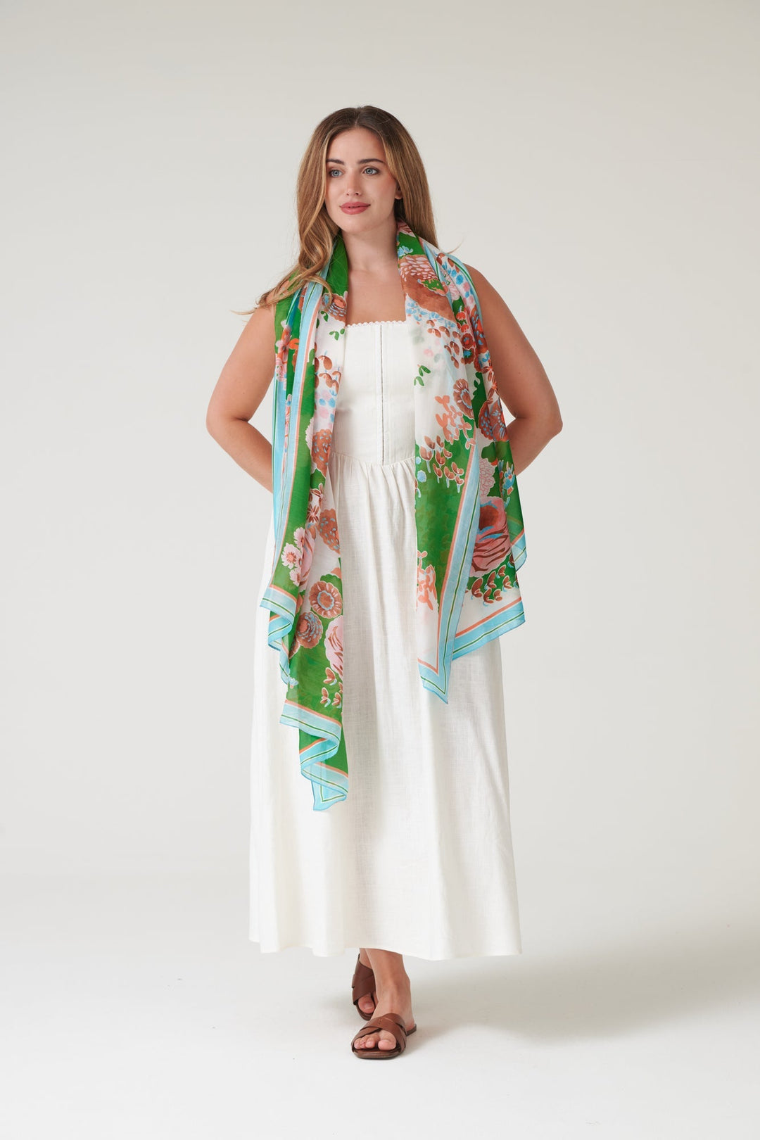 Kitsch Bouquet Green Scarf - One Hundred Stars