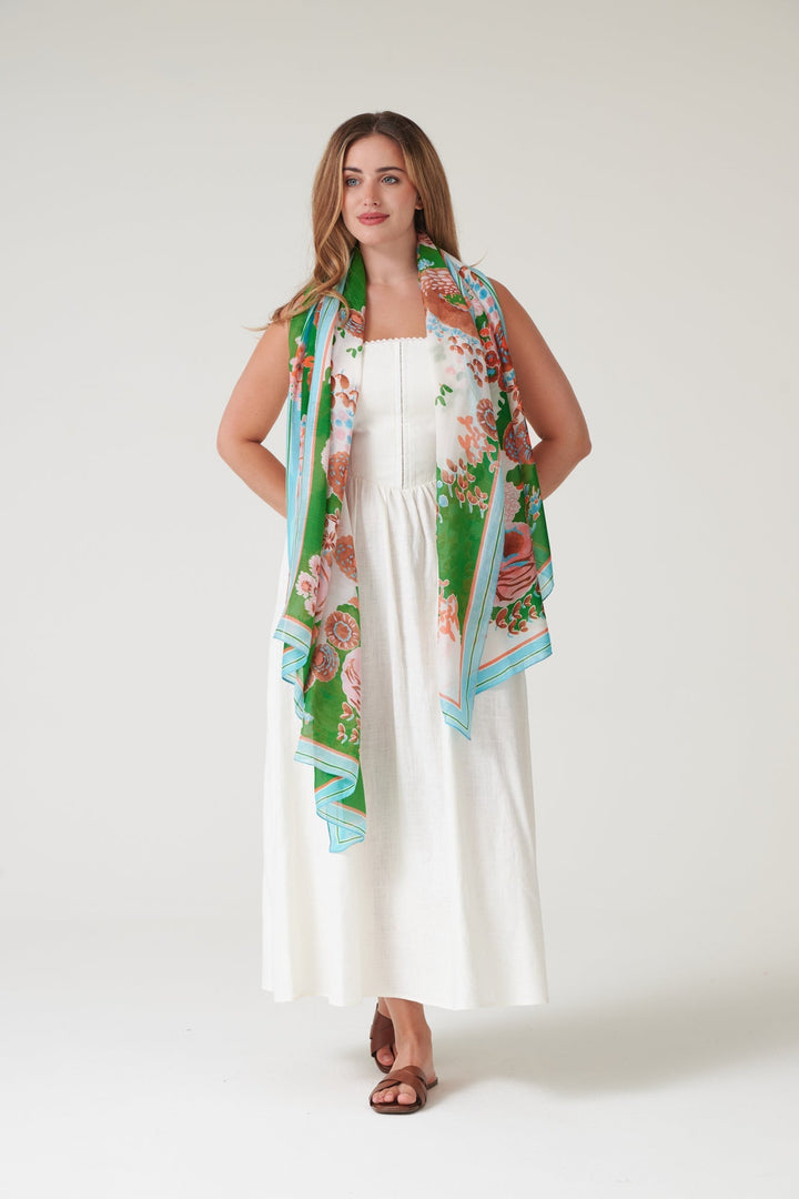 Kitsch Bouquet Green Scarf - One Hundred Stars