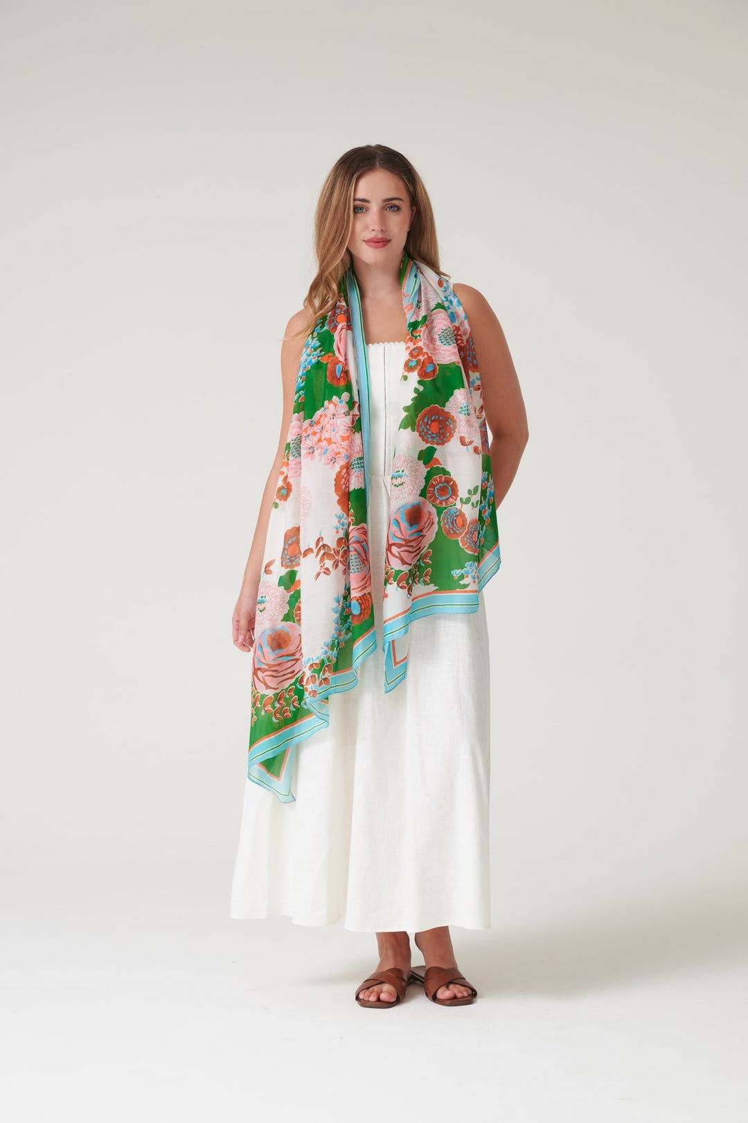 Kitsch Bouquet Green Scarf - One Hundred Stars