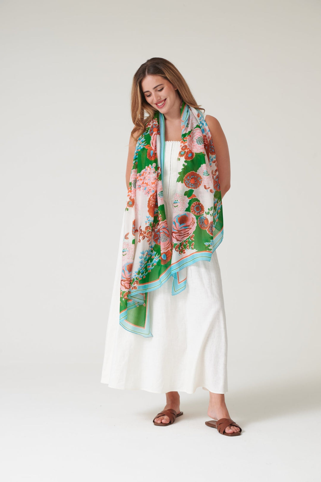 Kitsch Bouquet Green Scarf - One Hundred Stars