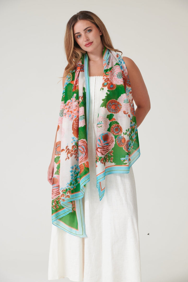 Kitsch Bouquet Green Scarf - One Hundred Stars
