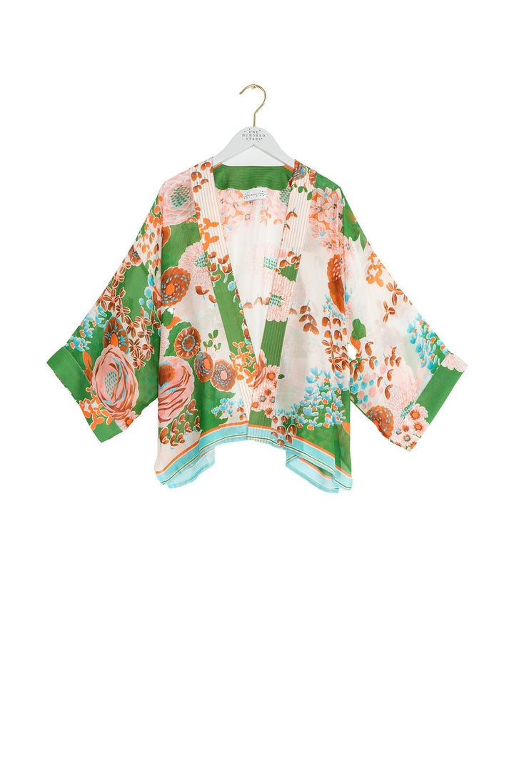 Kitsch Bouquet Green Kimono - One Hundred Stars