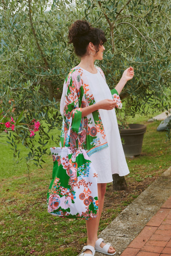 Kitsch Bouquet Green Kimono