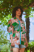 Kitsch Bouquet Green Oversized Shirt