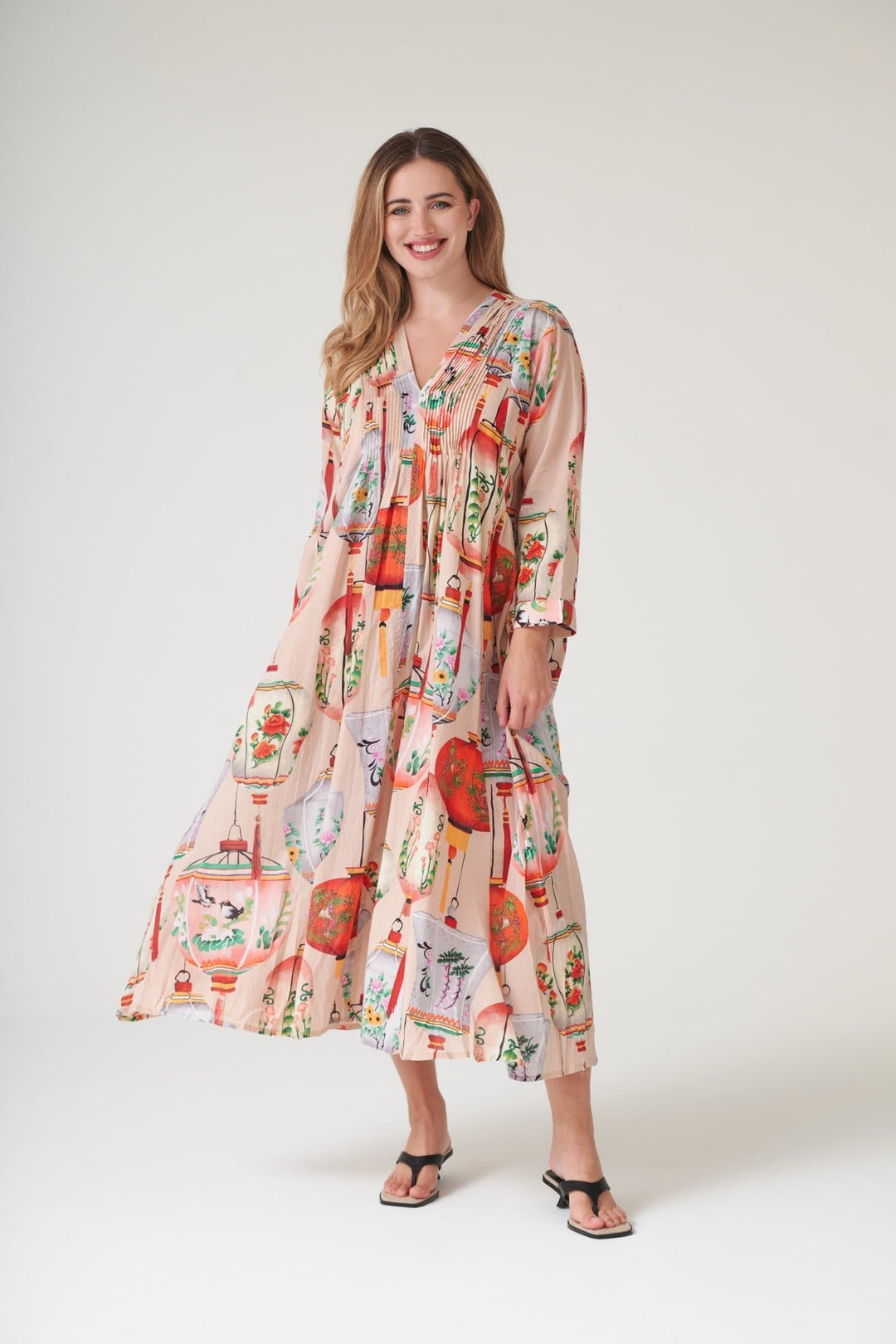 Lanterns Red Pinch Pleat Dress - One Hundred Stars