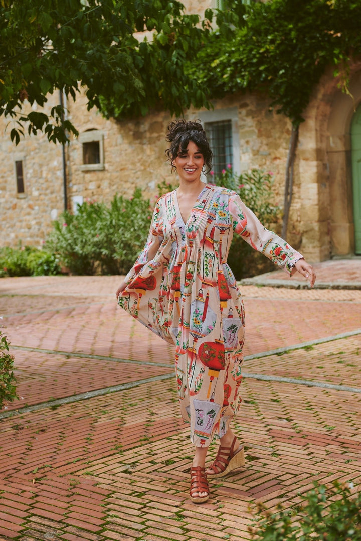 Lanterns Red Pinch Pleat Dress - One Hundred Stars