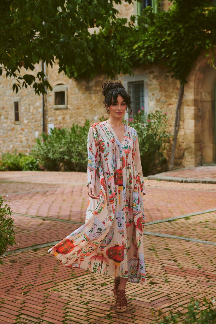 Lanterns Red Pinch Pleat Dress - One Hundred Stars