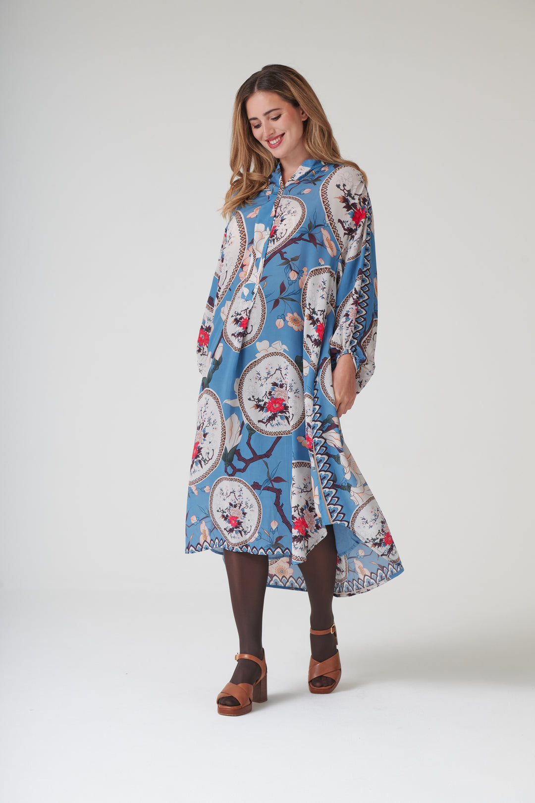 Magnolia Plates Blue Crepe Darcy Dress