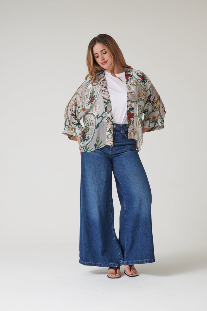 Magnolia Plates Putty Kimono - One Hundred Stars