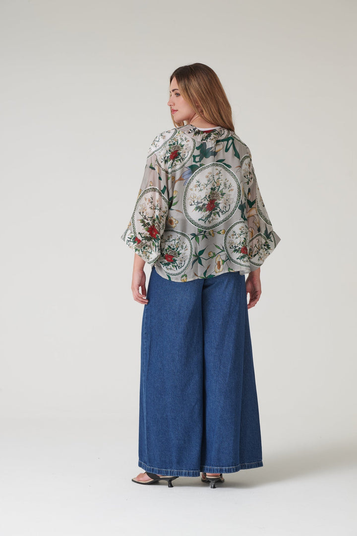 Magnolia Plates Putty Kimono - One Hundred Stars