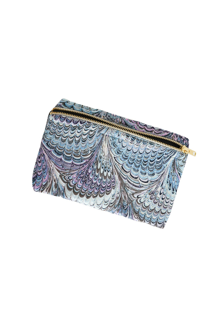 Marbled Blue Pencil Pouch