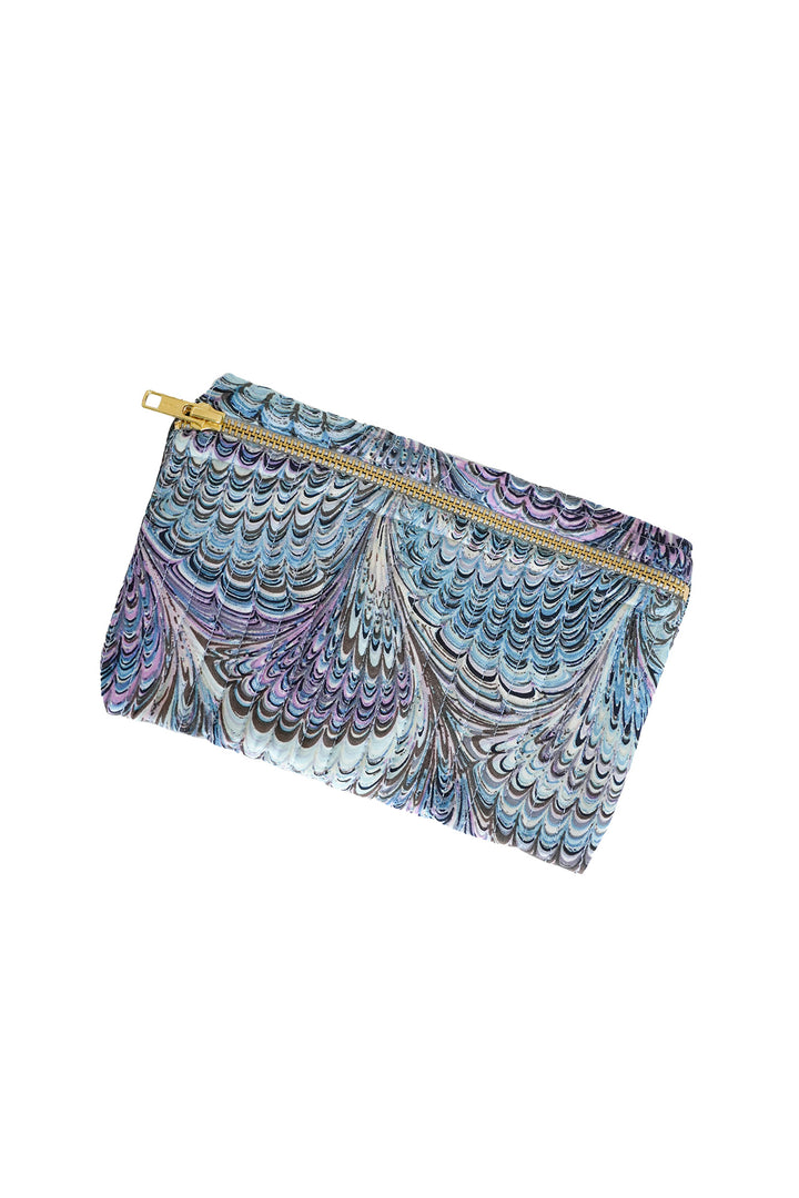 Marbled Blue Pencil Pouch