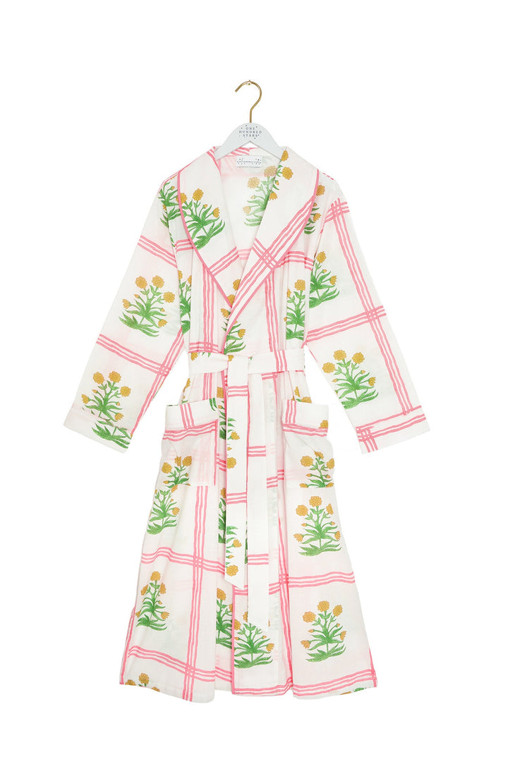 Marigold Check Pink Cotton Gown