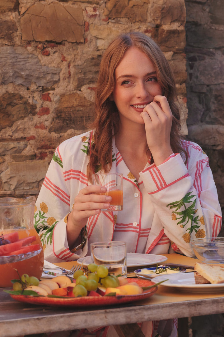 Marigold Check Pink Cotton Pyjama Set