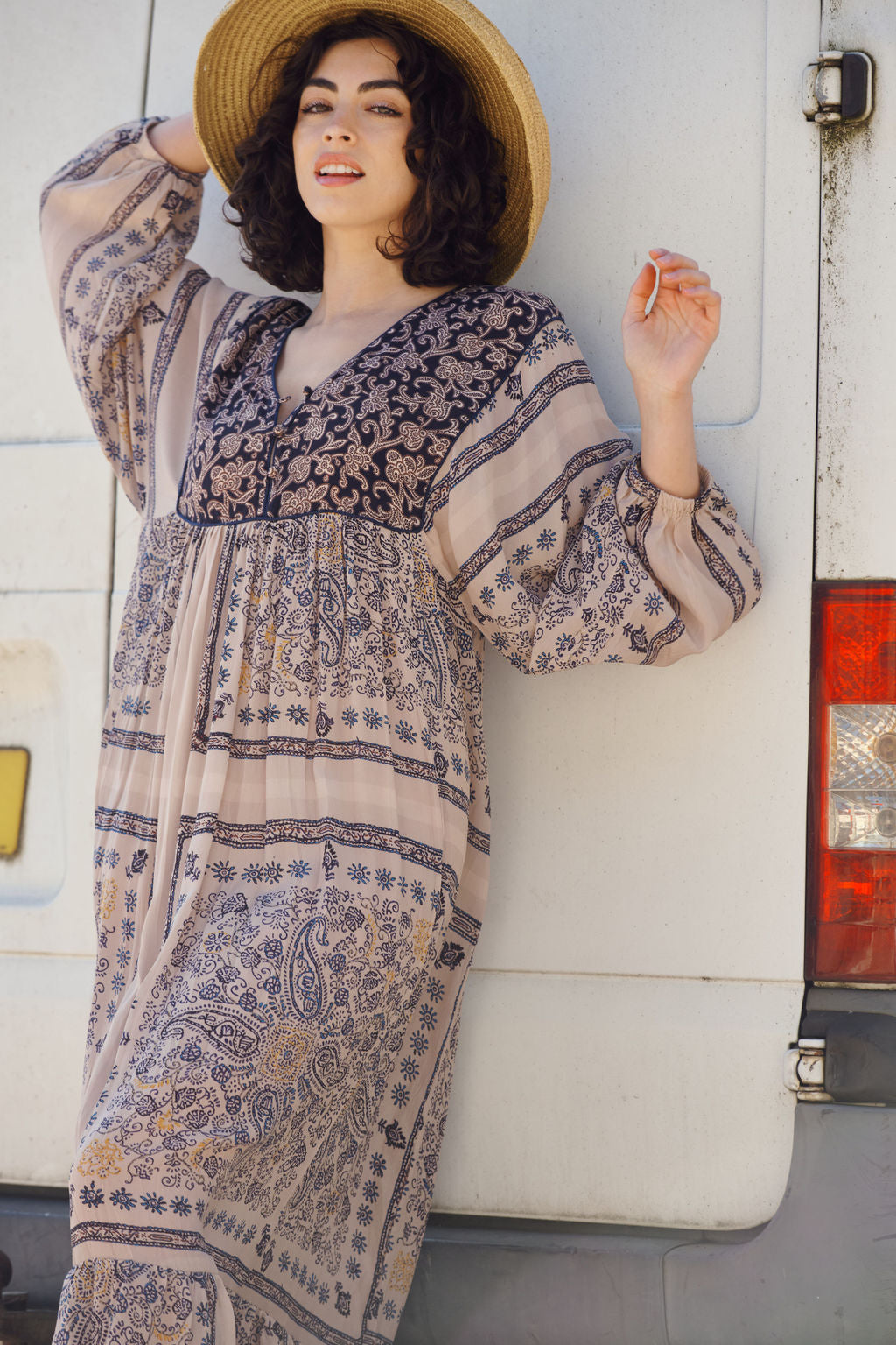 Mehndi Blue Boho Dress