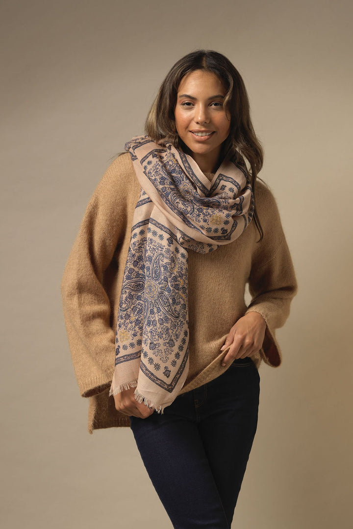 Mehndi Blue Wool Scarf