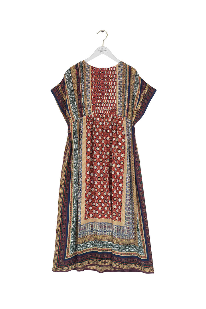 Moorish Burgundy Pleat Dress