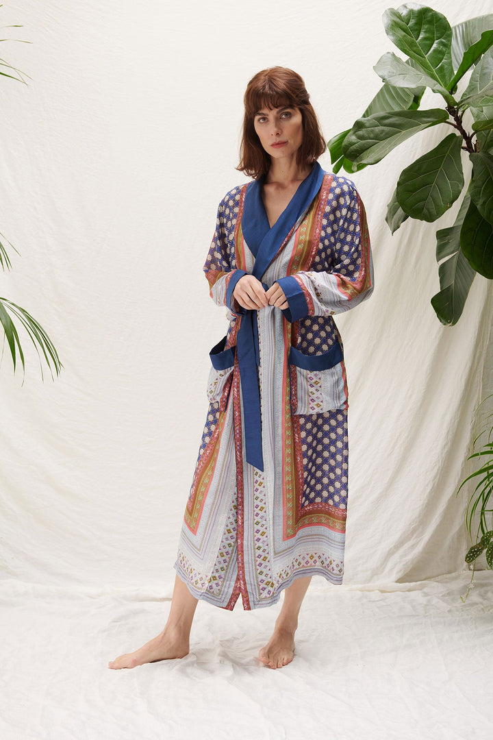 moorish print kimono robe by one hundred stars