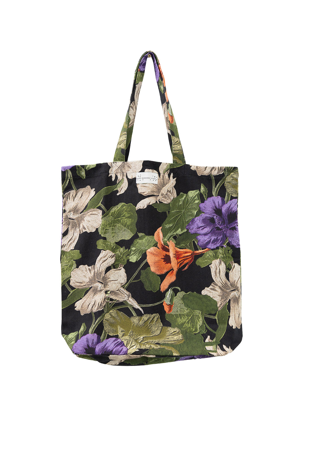 Nasturtium Black Canvas Bag