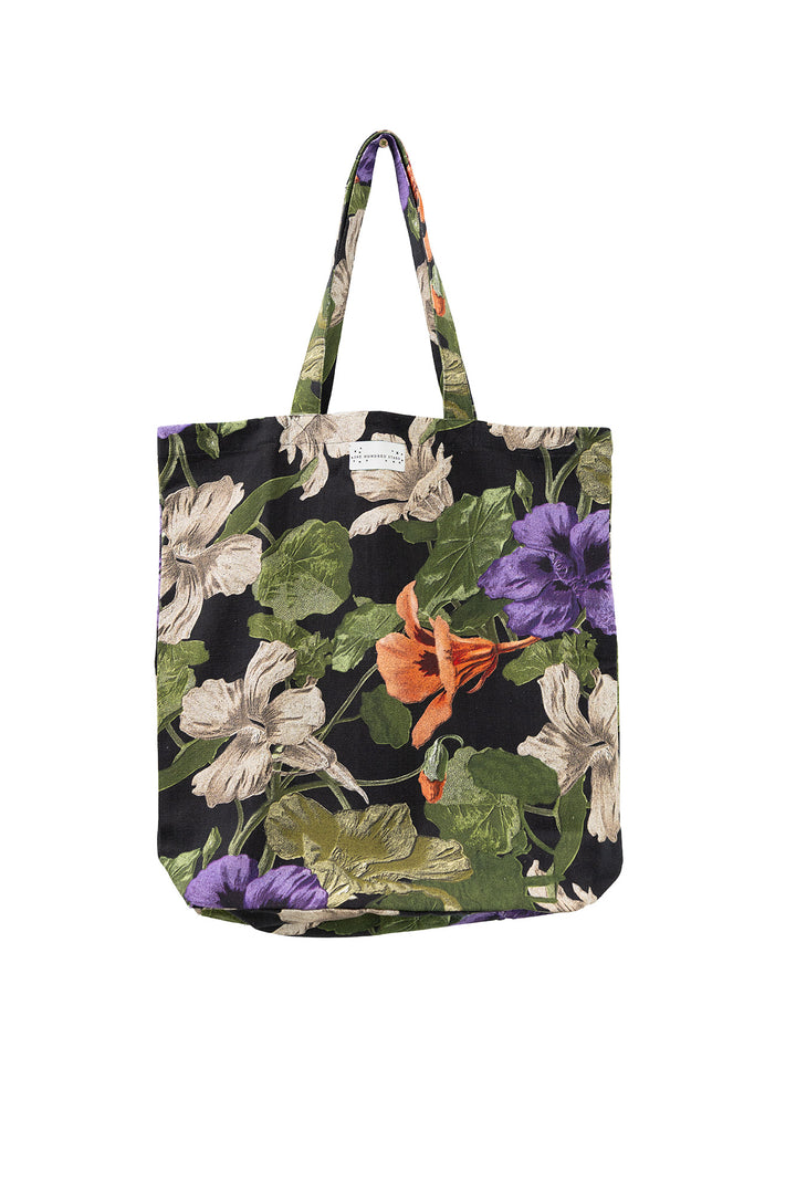 Nasturtium Black Canvas Bag