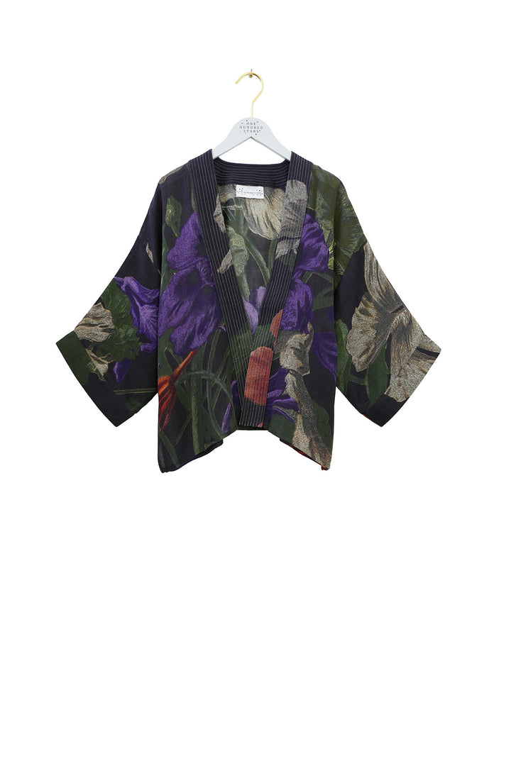 Nasturtium Black Wool Kimono