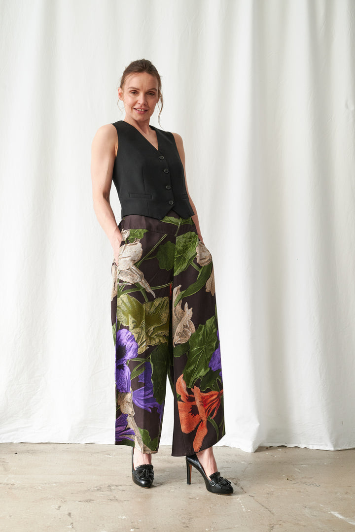 Nasturtium Black Palazzo Pants