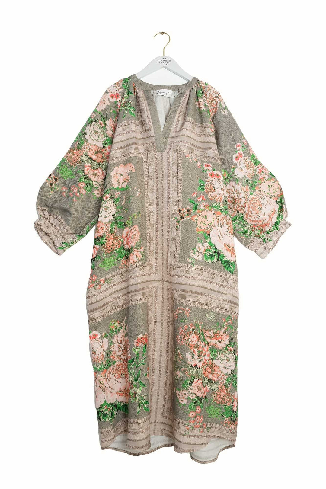 Neon Rose Beige Raglan Dress