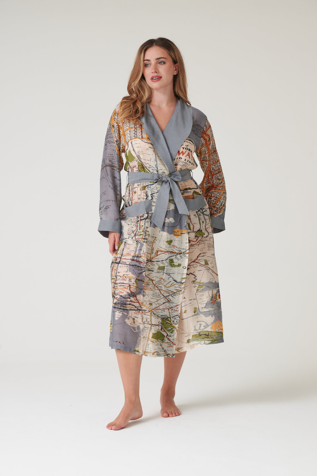 New York City Grey Map Gown