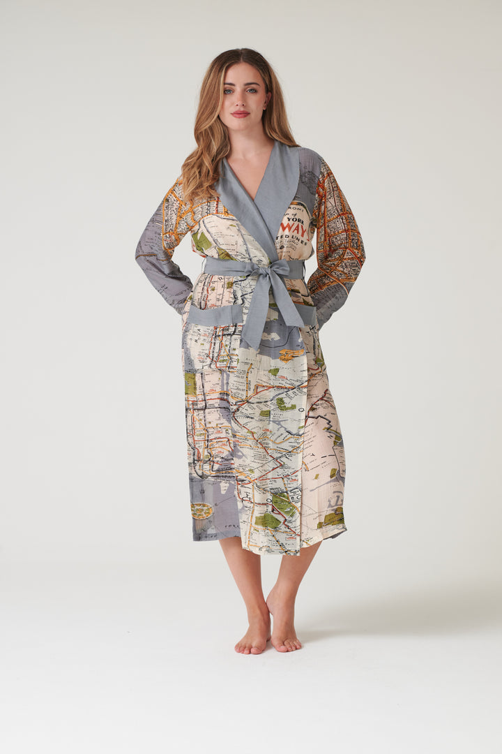 New York City Grey Map Gown