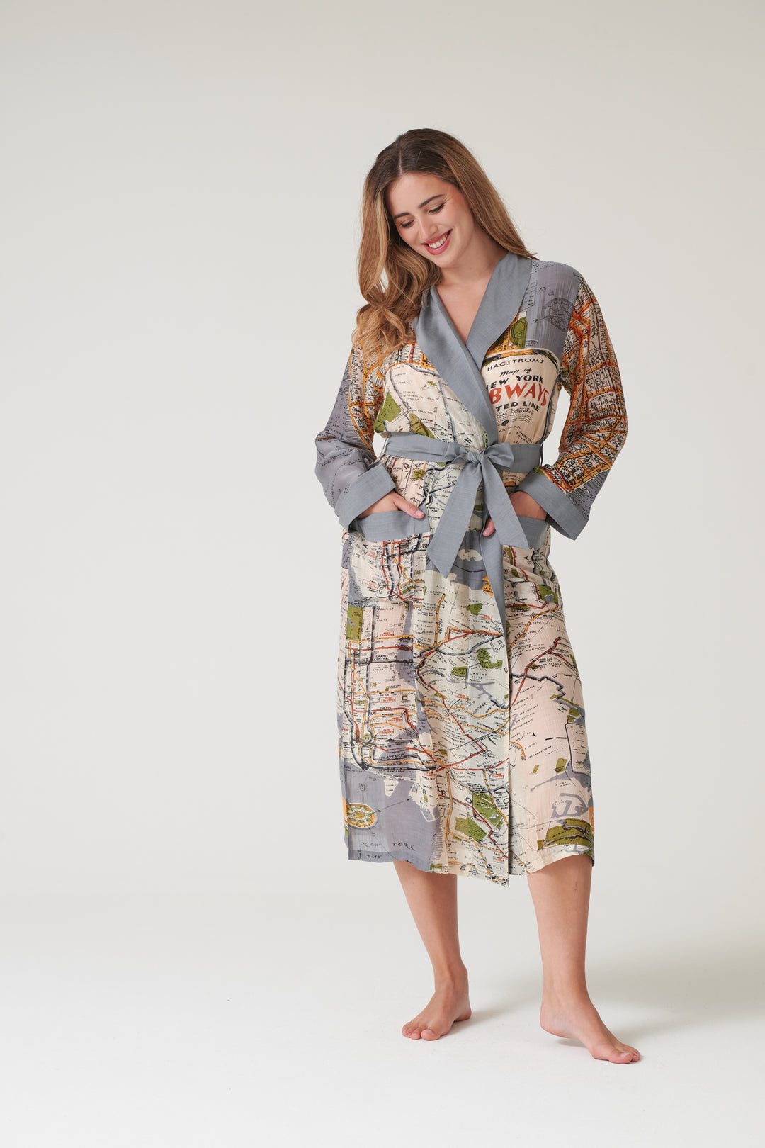 New York City Grey Map Gown