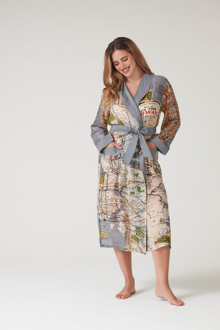 New York City Grey Map Gown