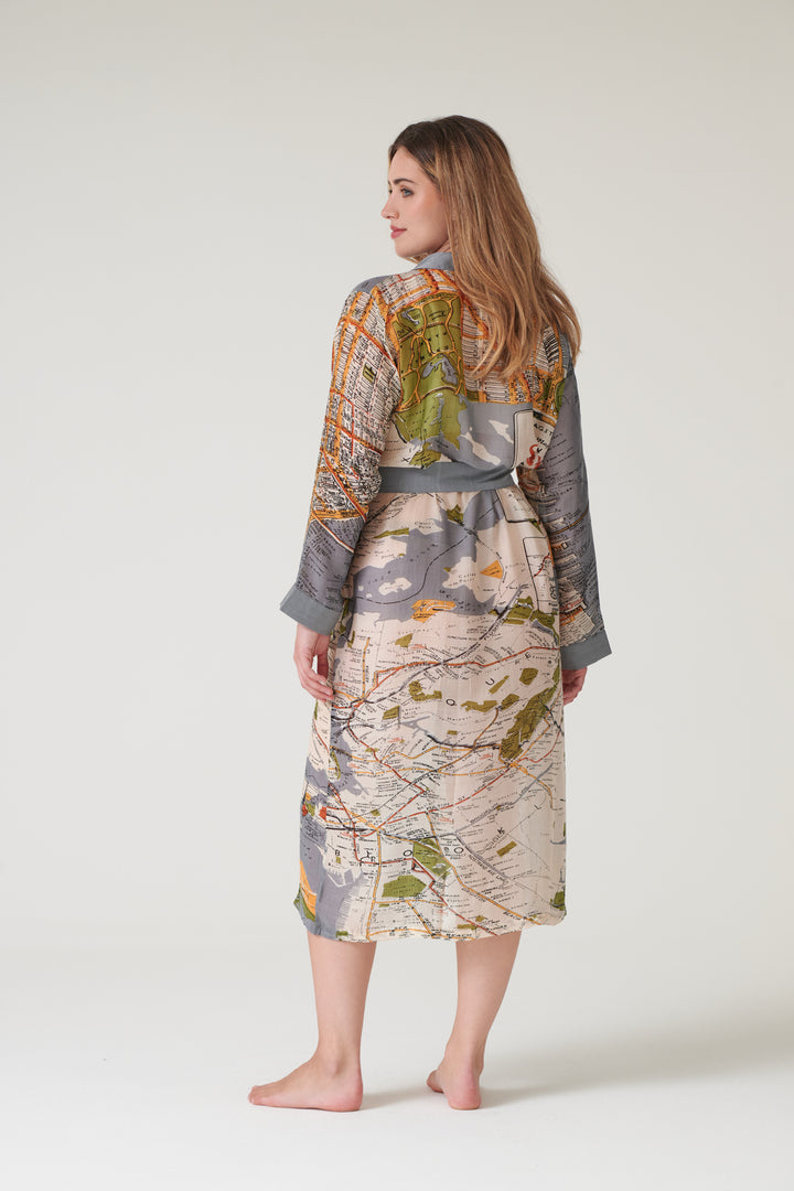 New York City Grey Map Gown
