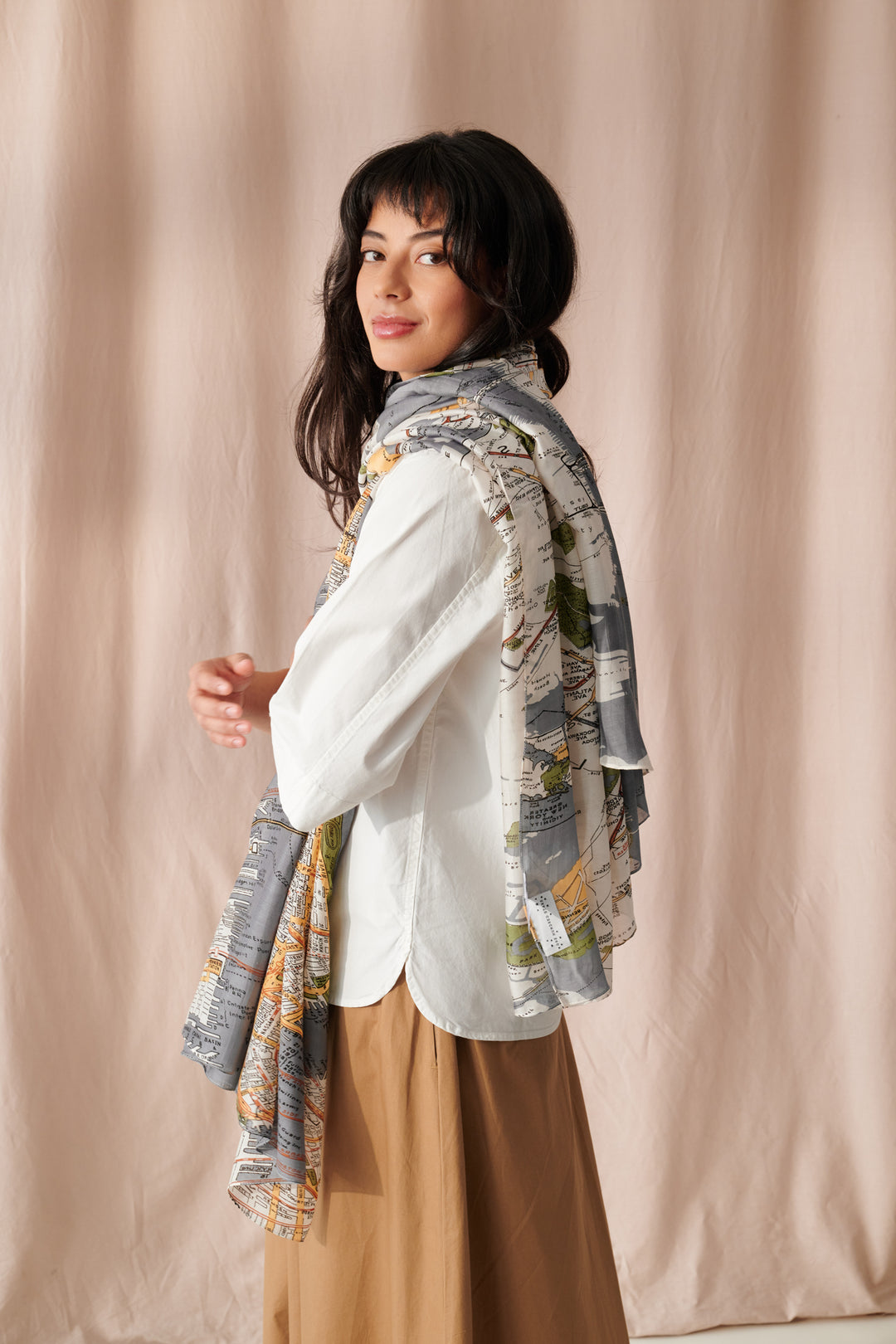 New York City Grey Map Scarf