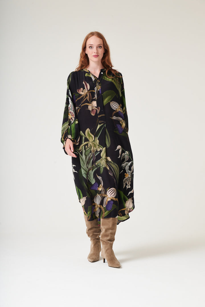 Orchid Black Crepe Darcy Dress