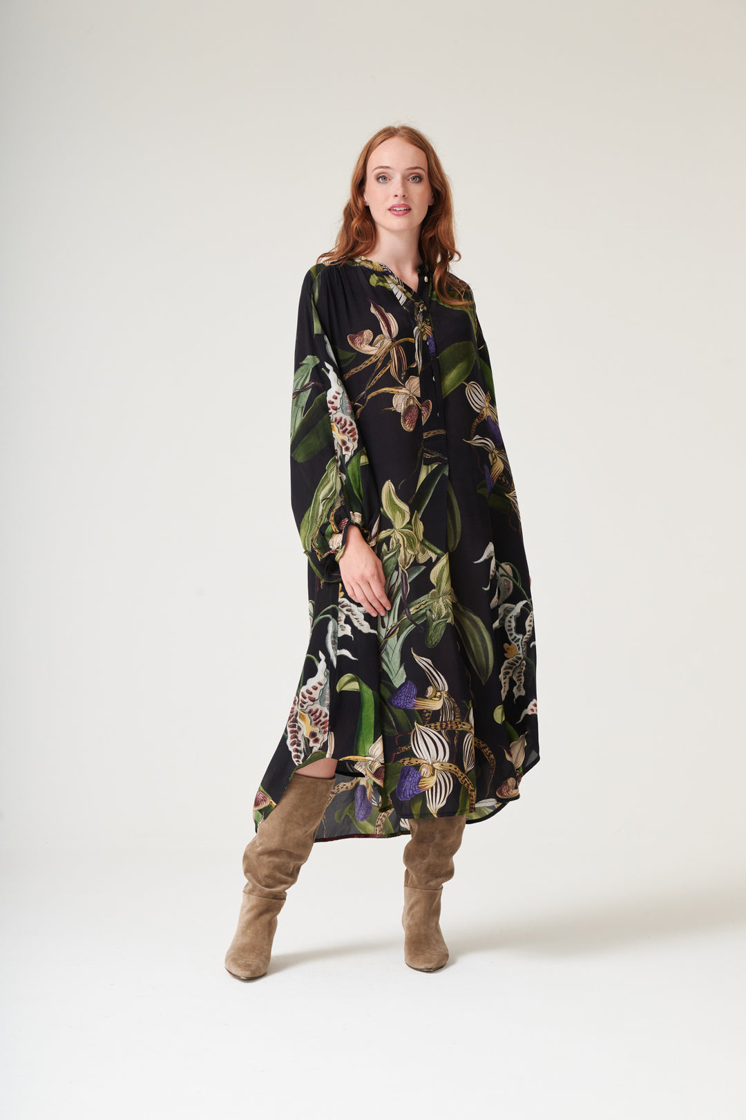 Orchid Black Crepe Darcy Dress