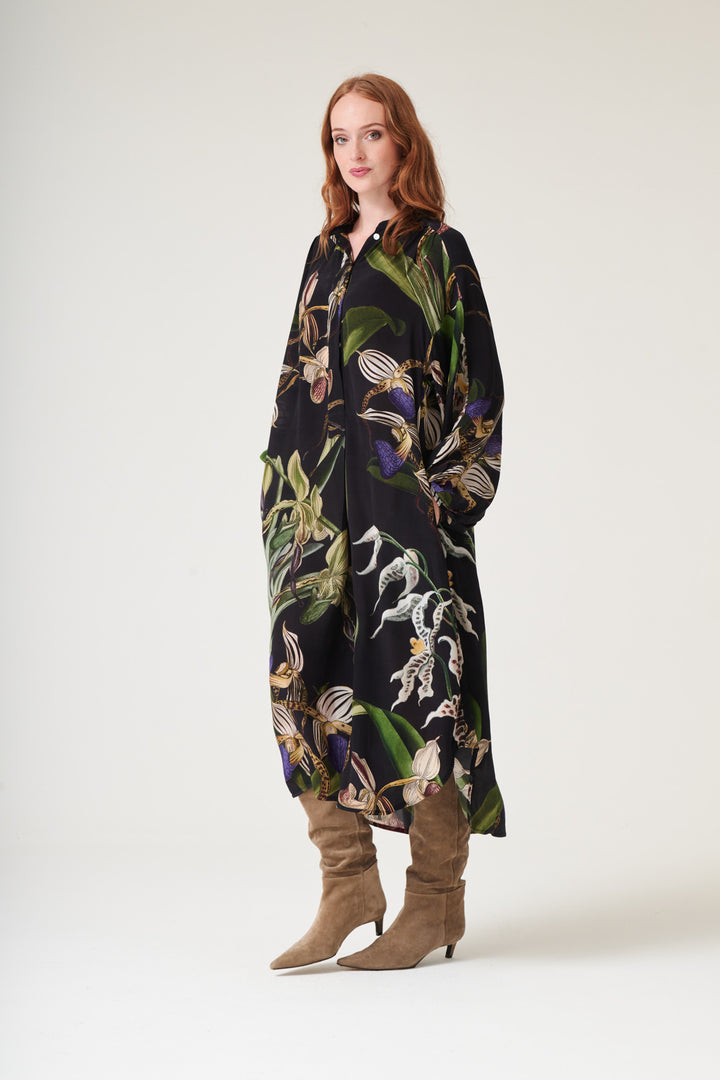 Orchid Black Crepe Darcy Dress