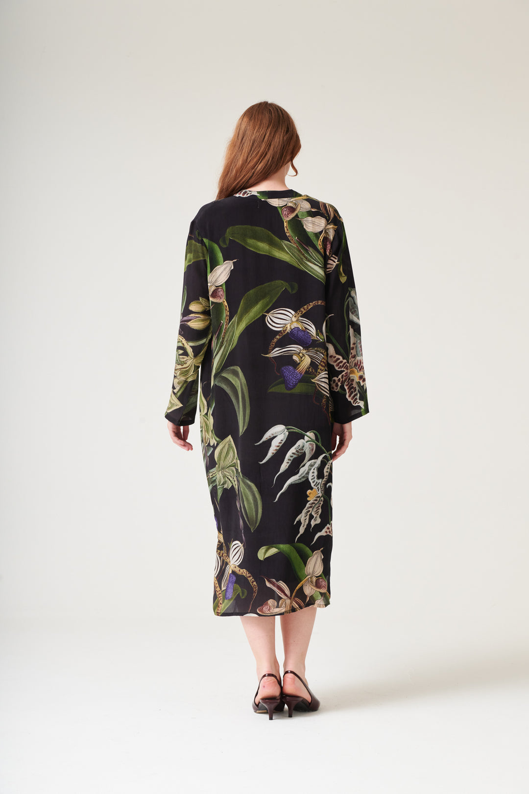 Orchid Black Midi Dress