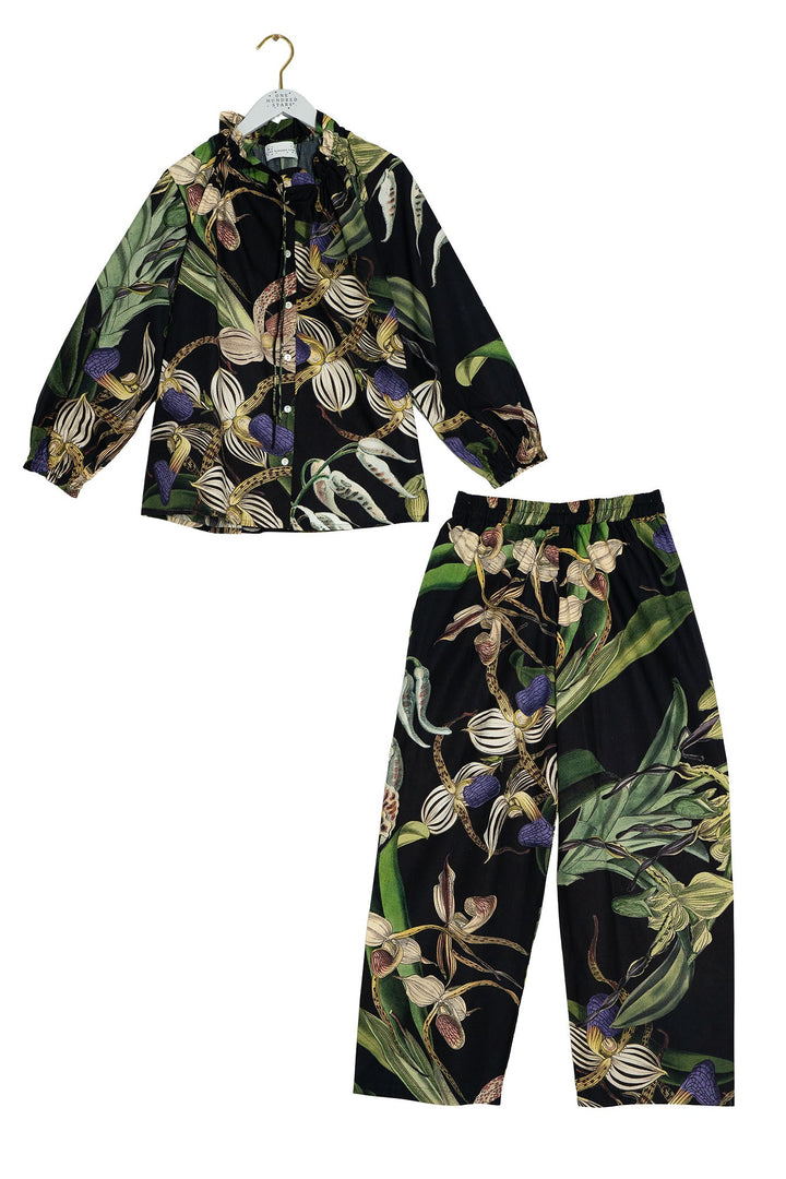 Orchid Black Poplin Pyjama Set