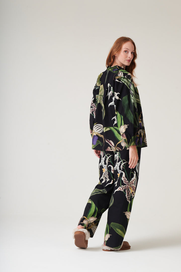Orchid Black Poplin Pyjama Set